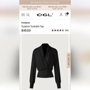 OGL Black Surplice Tuckable Top